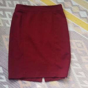 Burgundy pencil skirt